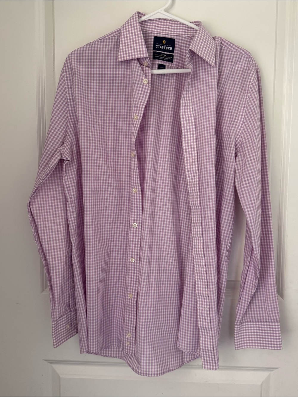 Stafford Lavender Gingham Dress Shirt